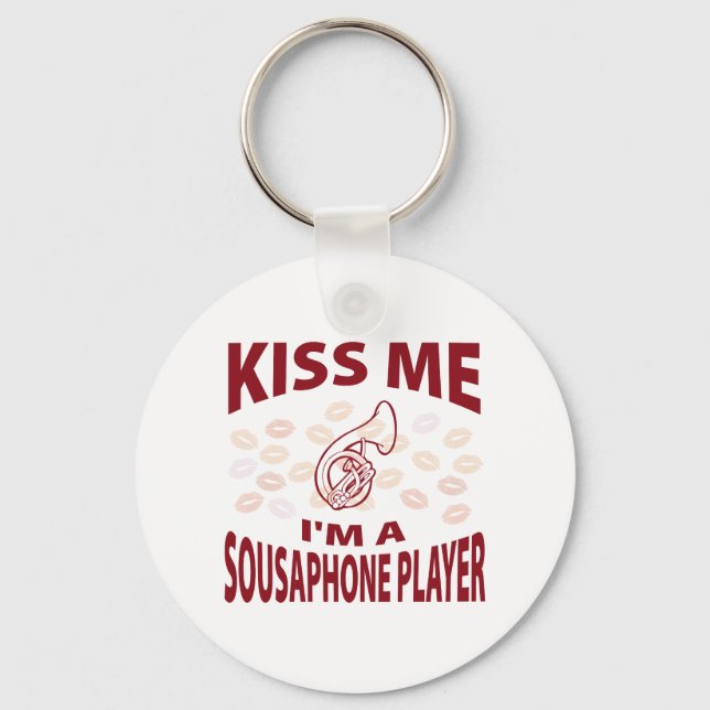 Kiss Me, jag är en Sousaphone Player Nyckelring (Framsida)