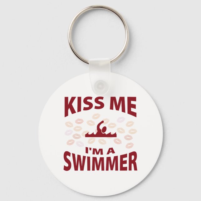 Kiss Me, jag är en Swimmer Nyckelring (Framsida)