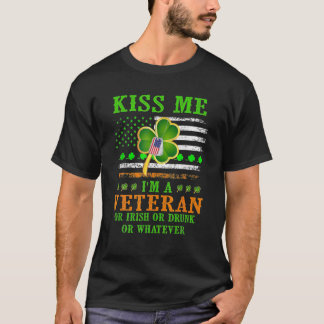 Kiss Me, jag är en veteran Irish St patrick's day T Shirt