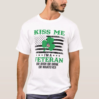 Kiss Me jag är en veteransk irländsk St patrick's T Shirt