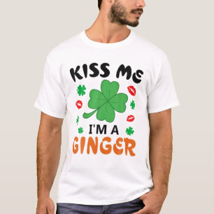 Kiss Me Jag är ett Ginger-Rödhårig Irish St. Patri T Shirt