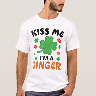 Kiss Me Jag är ett Ginger-Rödhårig Irish St. Patri T Shirt