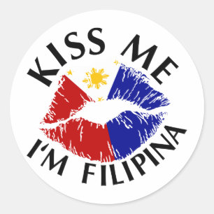Kiss Me jag är Filipina Runt Klistermärke
