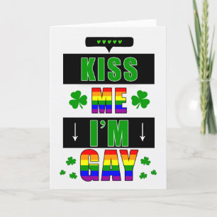 Kiss Me, jag är Gay LGBTQ Funny St Patrick's Day Helgkort