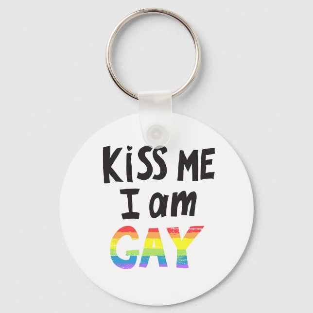 Kiss Me jag är Gay Nyckelring (Framsida)