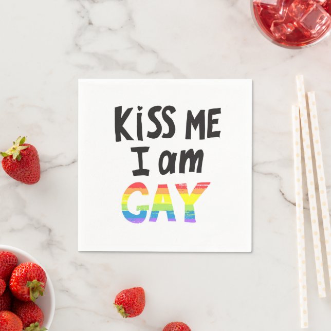 Kiss Me jag är Gay Pappersservett (Insitu)