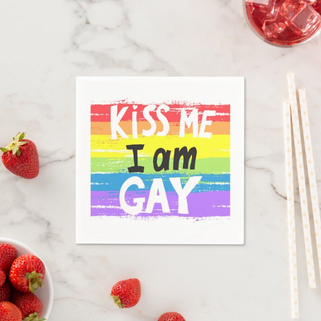 Kiss Me jag är Gay Pappersservett (Insitu)