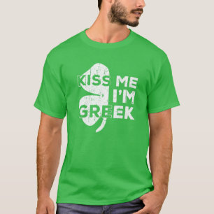 Kiss Me, jag är Grekiska Saint patrick Day Gift T Shirt