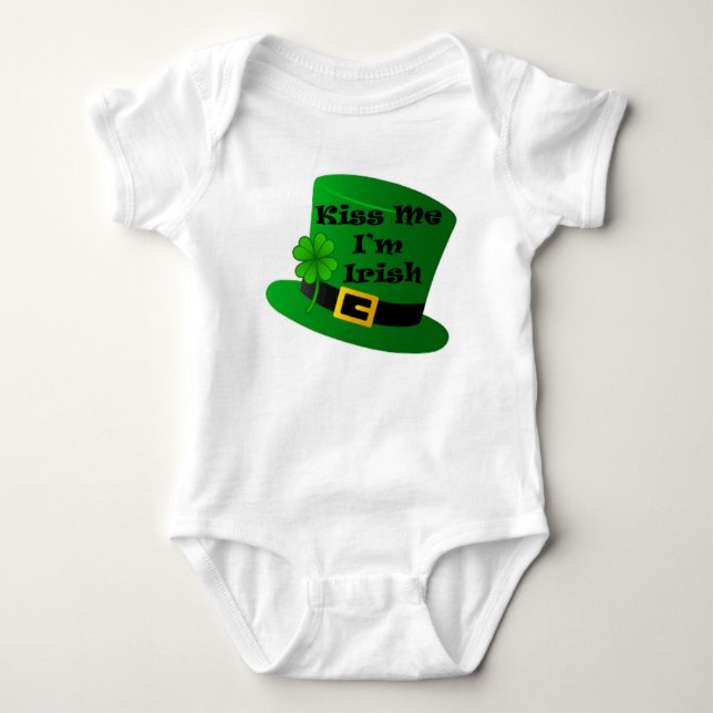 Kiss Me jag är Irish Anpassningsbar Infant Creeper Tee Shirt (Framsida)