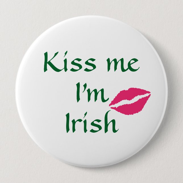 Kiss Me jag är Irish Button Knapp (Framsida)