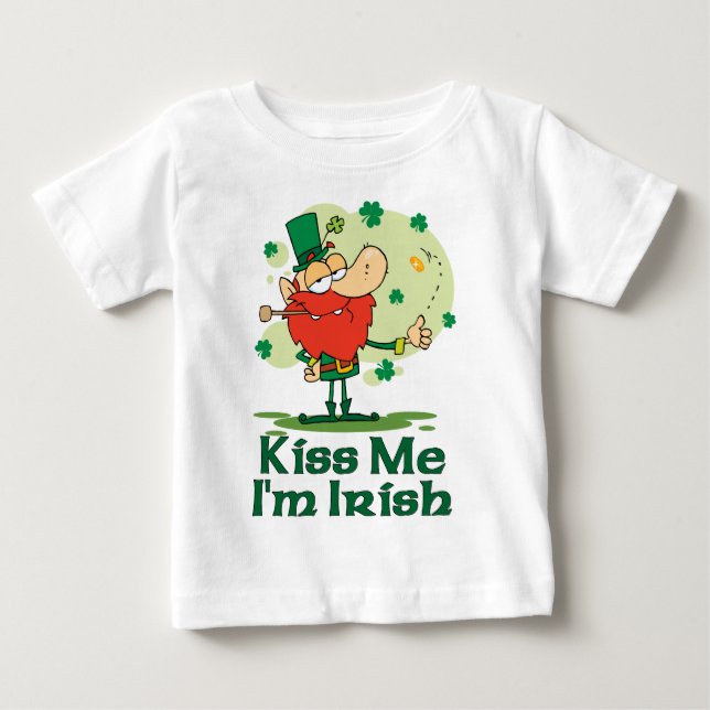 Kiss Me jag är Irish Funny Leprechaun Tröja (Framsida)