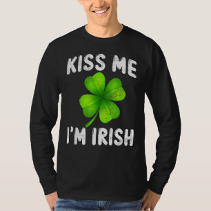 Kiss Me jag är Irish Funny St patrick's day Shamro T Shirt