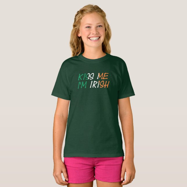 Kiss Me jag är Irish Gccnt T Shirt (Hel framsida)