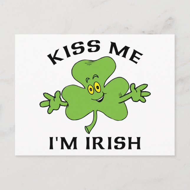 Kiss Me jag är Irish Gift Vykort (Framsida)