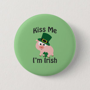 Kiss me jag är Irish Gris Knapp
