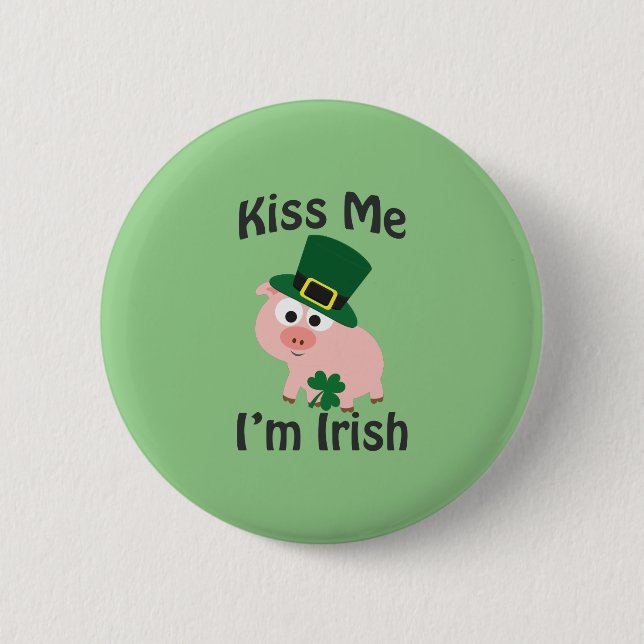 Kiss me jag är Irish Gris Knapp (Framsida)