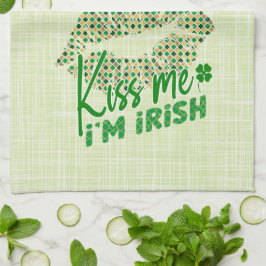 Kiss Me jag är Irish Grönt Läppar Kökshandduk