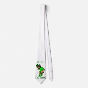 Kiss Me, jag är Irish Mooning Leprechaun Necktie Slips