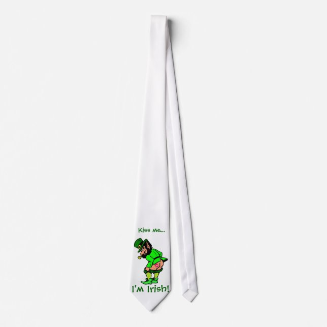 Kiss Me, jag är Irish Mooning Leprechaun Necktie Slips (Framsida)