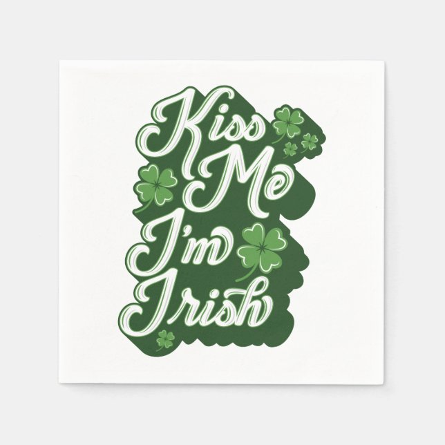 KISS ME, JAG ÄR IRISH/Party Napkins Pappersservett (Framsidan)