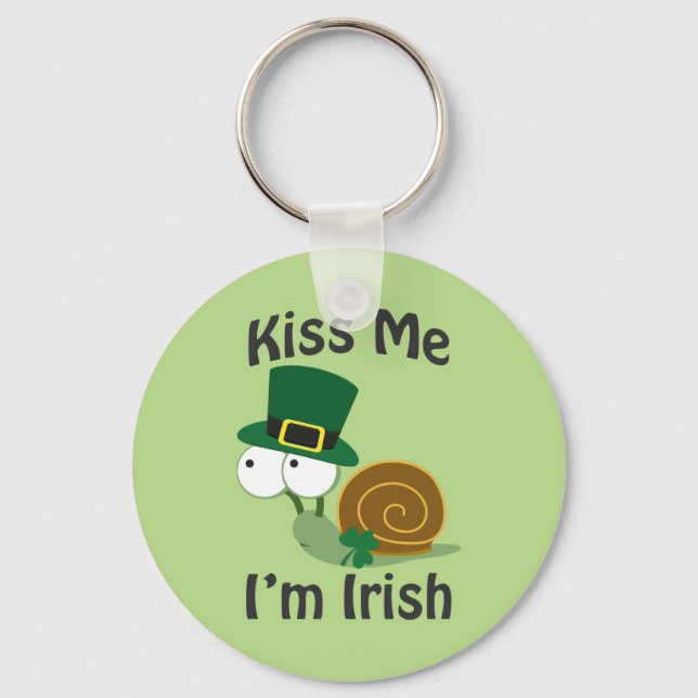 Kiss Me jag är Irish Snigel Nyckelring (Framsida)