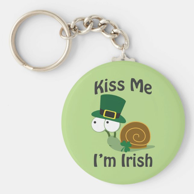 Kiss Me jag är Irish Snigel Nyckelring (Framsidan)