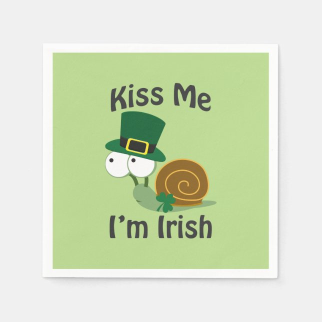 Kiss Me jag är Irish Snigel Pappersservett (Framsidan)