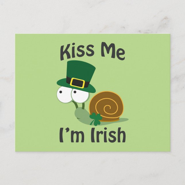Kiss Me jag är Irish Snigel Vykort (Framsida)