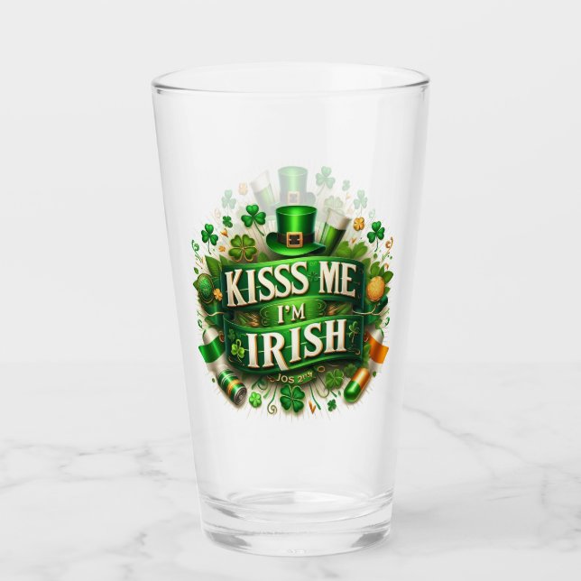 Kiss Me jag är Irish St patrick's day Glaskopp (Framsida)