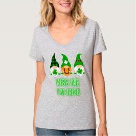 Kiss Me jag är Irish St. Patrick's Day Gnome Shamr T Shirt