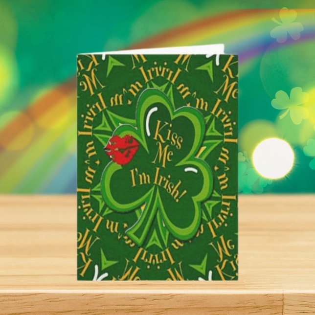 Kiss Me jag är Irish St. Patrick's Day Kort (Kiss Me I'm Irish St. Patrick's Day Card)