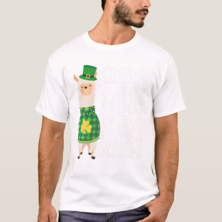 Kiss Me jag är Irish St patrick's day Llama T Shirt