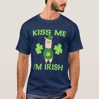 Kiss Me jag är Irish St patrick's day Llama T Shirt