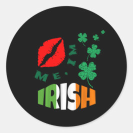 Kiss Me, jag är Irish st patricks day Runt Klistermärke