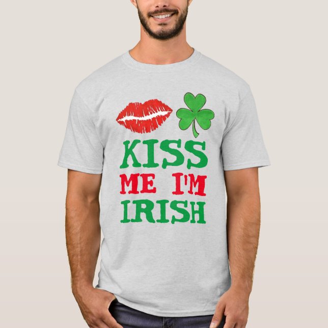 Kiss Me jag är Irish St. Patrick's Day Shamrock T-shirt (Framsida)