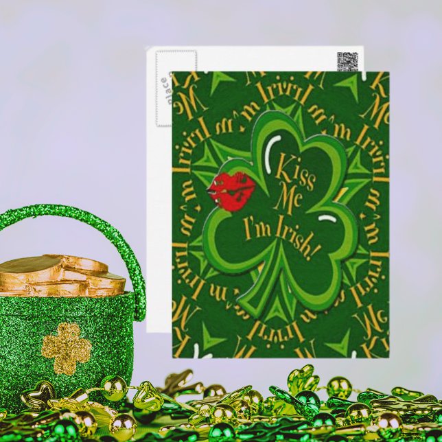 Kiss Me jag är Irish St patrick's day Vykort (Kiss Me I'm Irish St Patrick's Day Postcard)