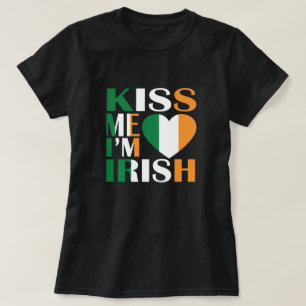 Kiss Me jag är Irish T-Shirt Saint patrick Day