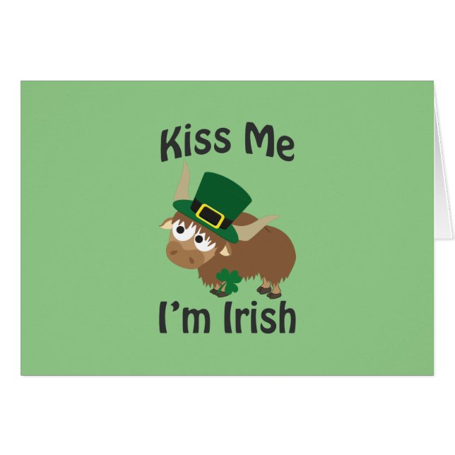 Kiss Me jag är Irish yak OBS Kort (Framsidan Horizontal)