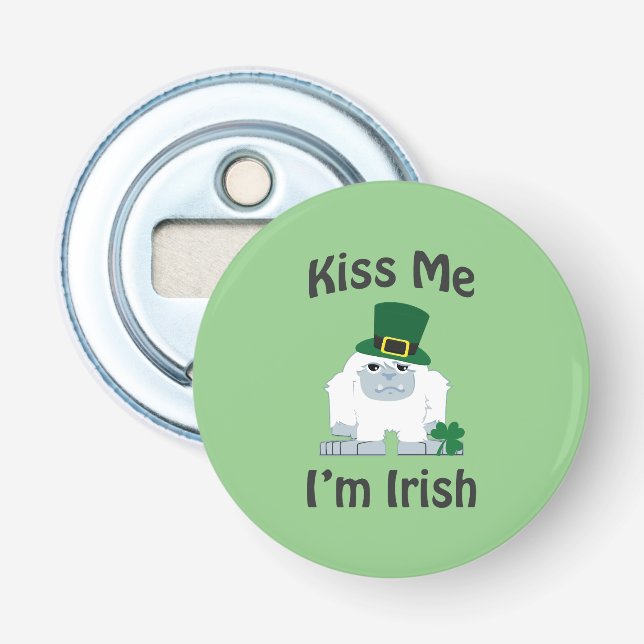 Kiss Me jag är Irish Yeti Flasköppnare (Framsidan)