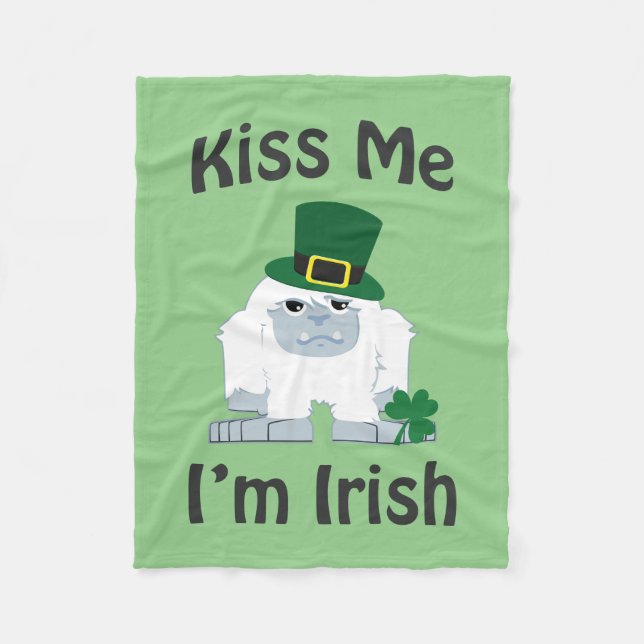 Kiss Me jag är Irish Yeti Fleecefilt (Framsidan)