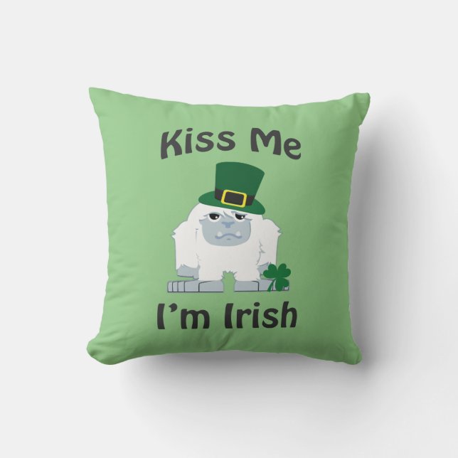 Kiss Me jag är Irish Yeti Kudde (Framsida)