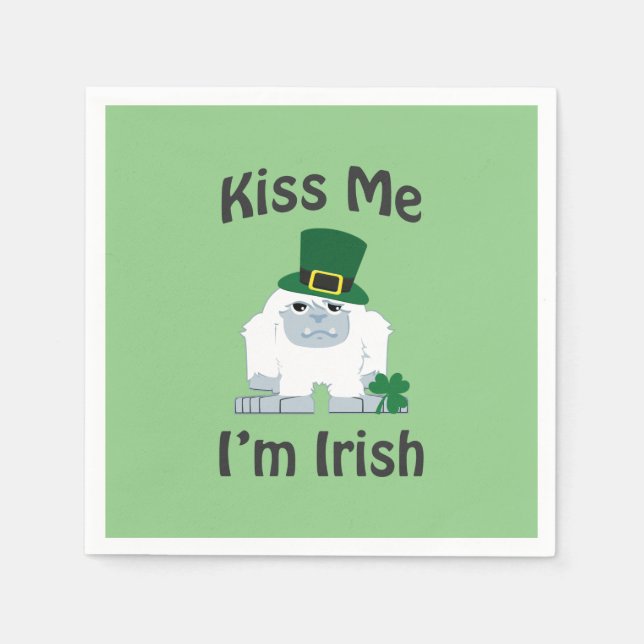 Kiss Me jag är Irish Yeti Pappersservett (Framsidan)