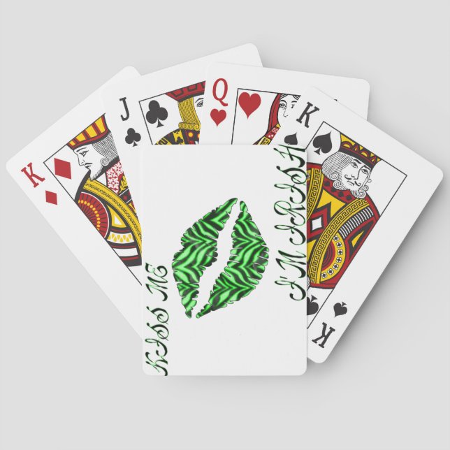 Kiss Me jag är Irish Zebra tryck Casinokort (Baksidan)