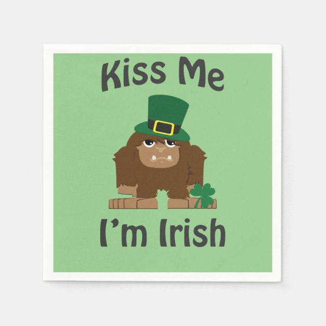 Kiss Me, jag är iriska bigfoot Pappersservett (Framsidan)