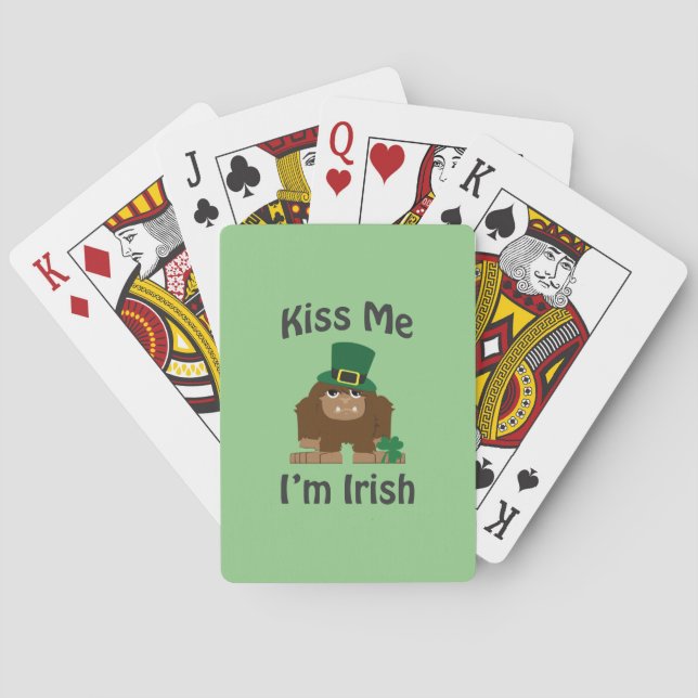 Kiss Me, jag är iriska bigfoot Spel Kort (Baksidan)