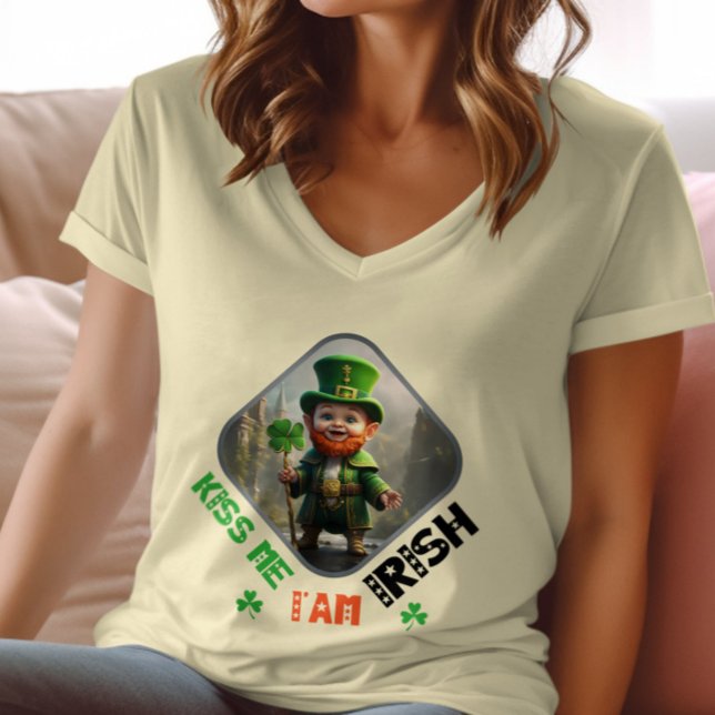 Kiss Me, jag är irländare - Grönt Glow Dance Party T Shirt (Skapare uppladdad)