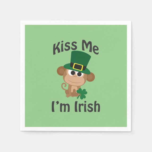 Kiss Me, jag är irländare! Monkey Pappersservett (Framsidan)