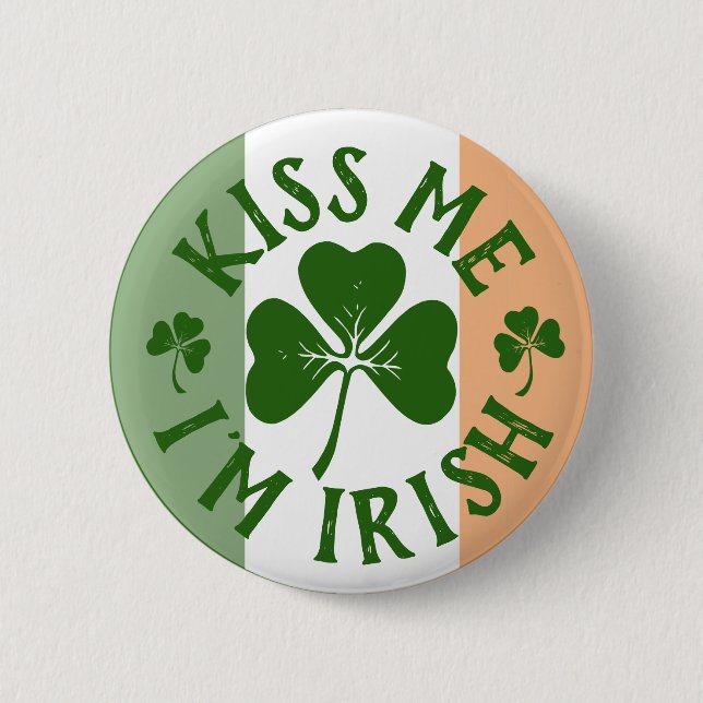 Kiss Me jag är irländsk | Klassiskt Saint patrick' Knapp (Framsida)