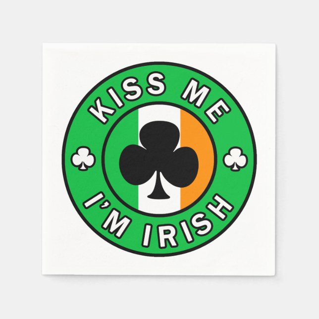 Kiss Me jag är irländsk Pappersservett (Framsidan)