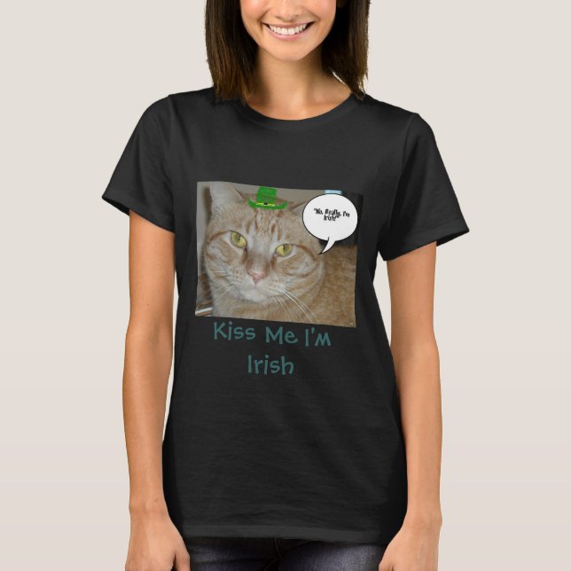 Kiss Me jag är irländsk T Shirt (Framsida)